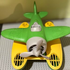 Eco-Friendly Green and Yellow Toy Seaplane